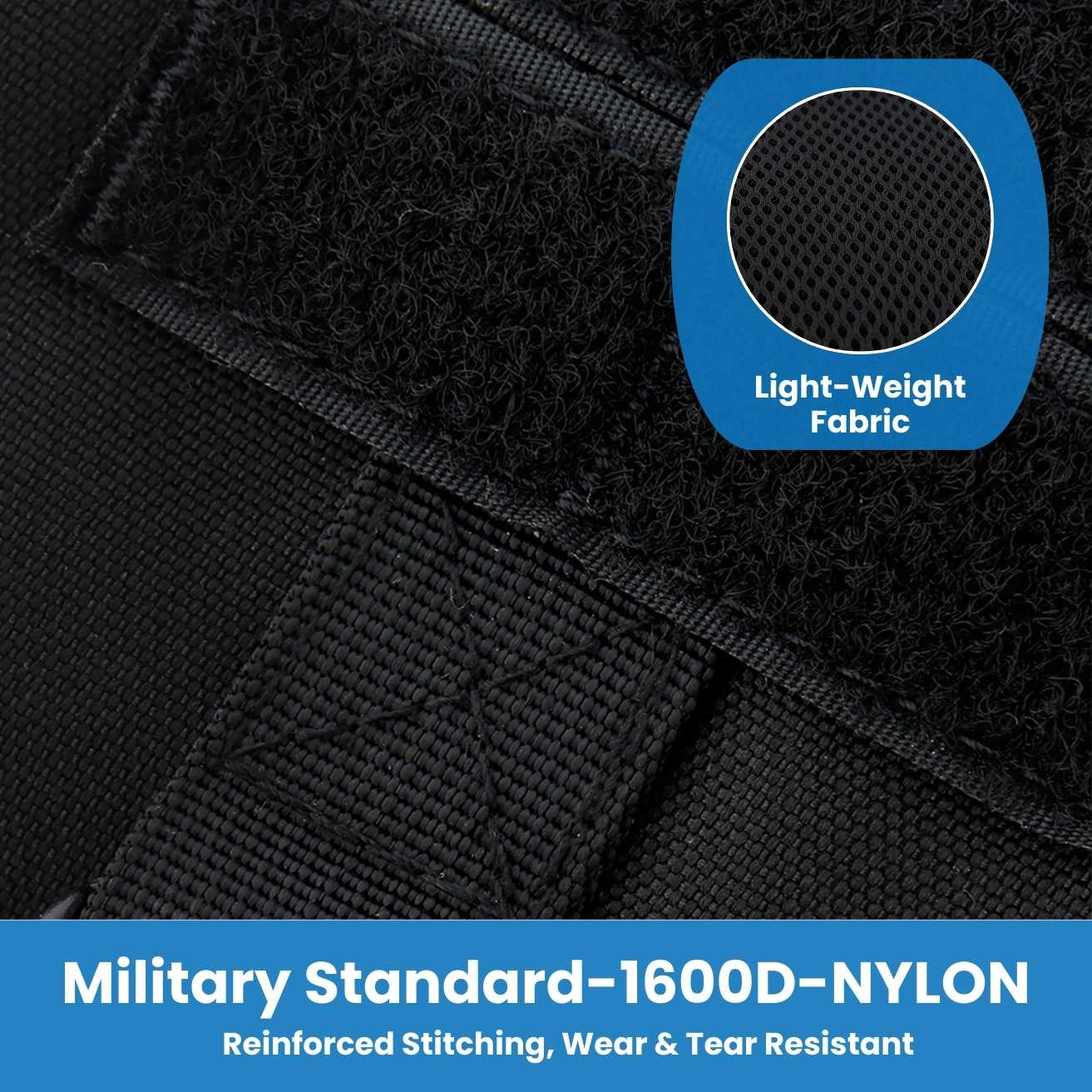 HANK Black Military Dog Harness - With Strong Front Metal Buckle