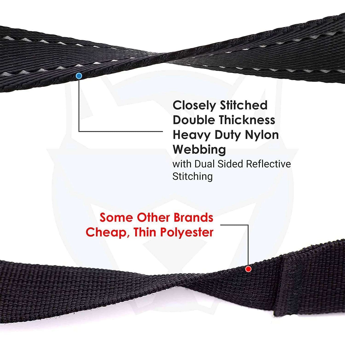 HANK Dog Leash Design for Heavy Puller | Thick Durable Comfortable (Black)