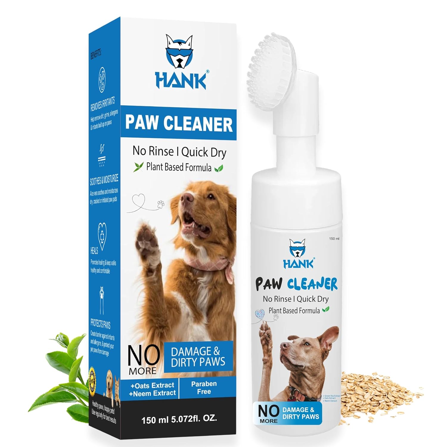 HANK Paw Cleaner for Dogs Cats Quick Dry Lick Safe