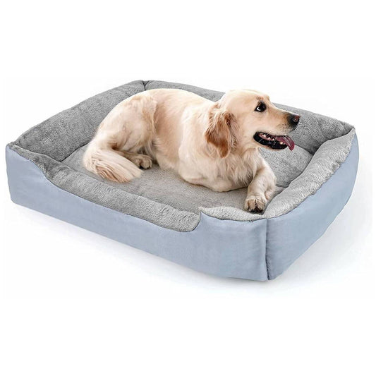 Pet Bed With Soft Fabric & Machine Washable (Gray)
