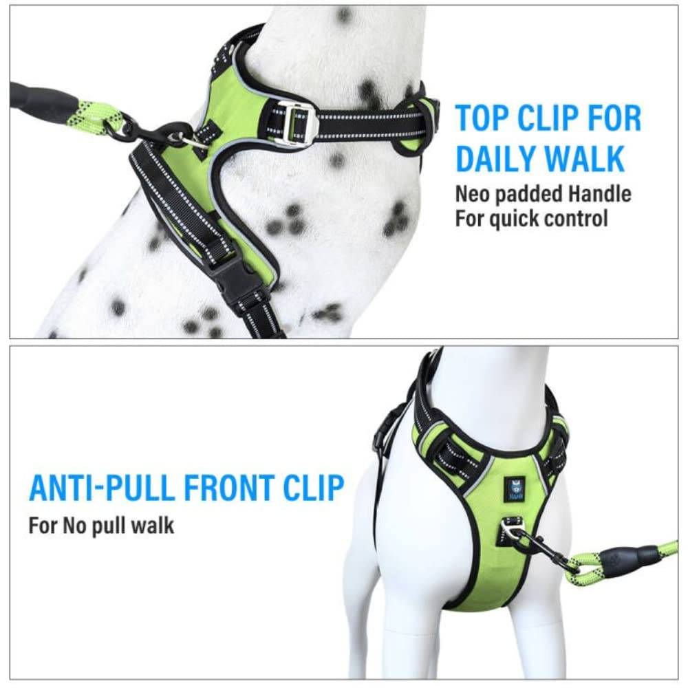 Hank Neon Green Harness For Dog