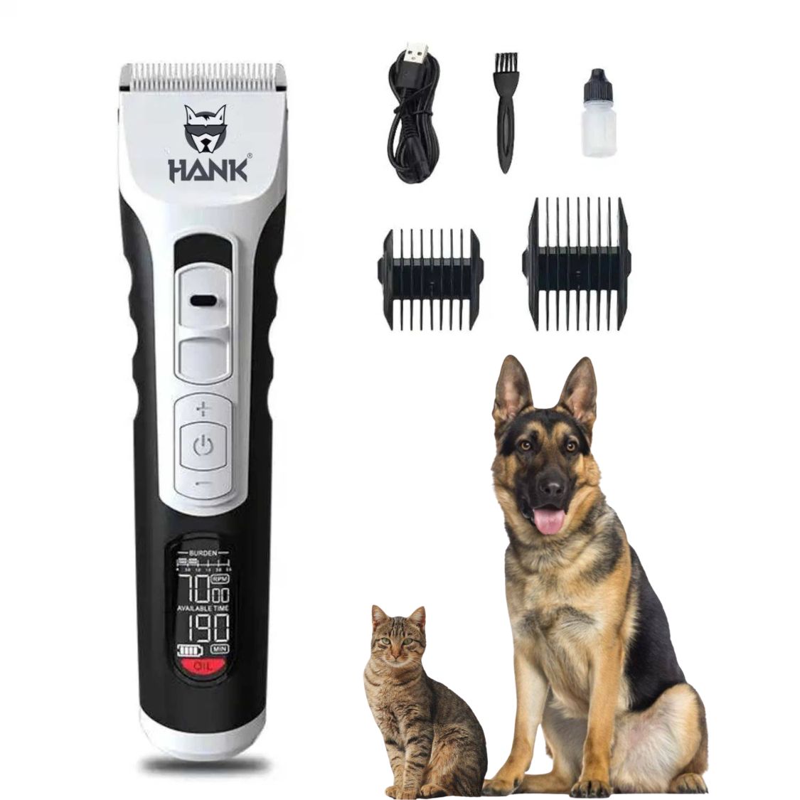 HANK Pet Hair Trimmer With LCD Display | Suitable Small to Large Breeds