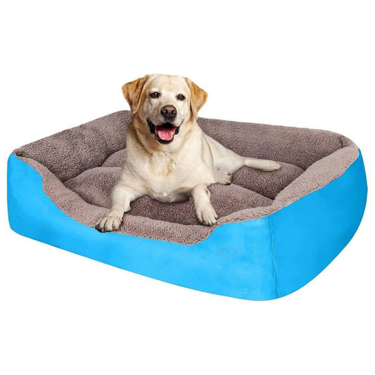 Pet Bed With Soft Fabric & Machine Washable (Sky-Blue)