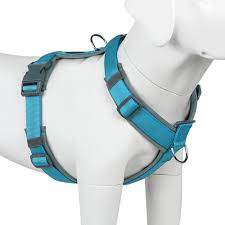 Hank Cyan Blue Grey Quick-Fit Dog Harness.
