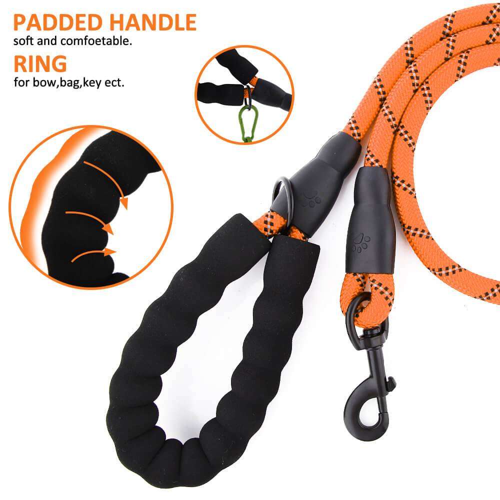 HANK 3M Reflective Heavy Duty Long Dog Leash | Neon Orange
