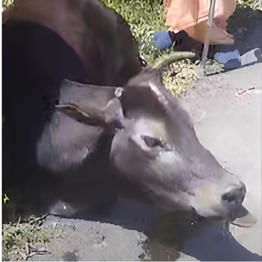 Cow Suffering From Tongue Injury Due to Insect Bite