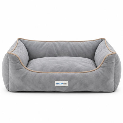 HANK SoftNest Premium Dog Bed Anti Skid & Machine Washable (Grey)