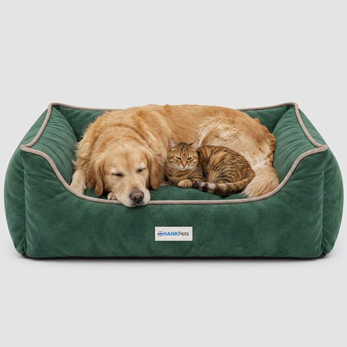 HANK SoftNest Premium Dog Bed Anti Skid & Machine Washable(Green)