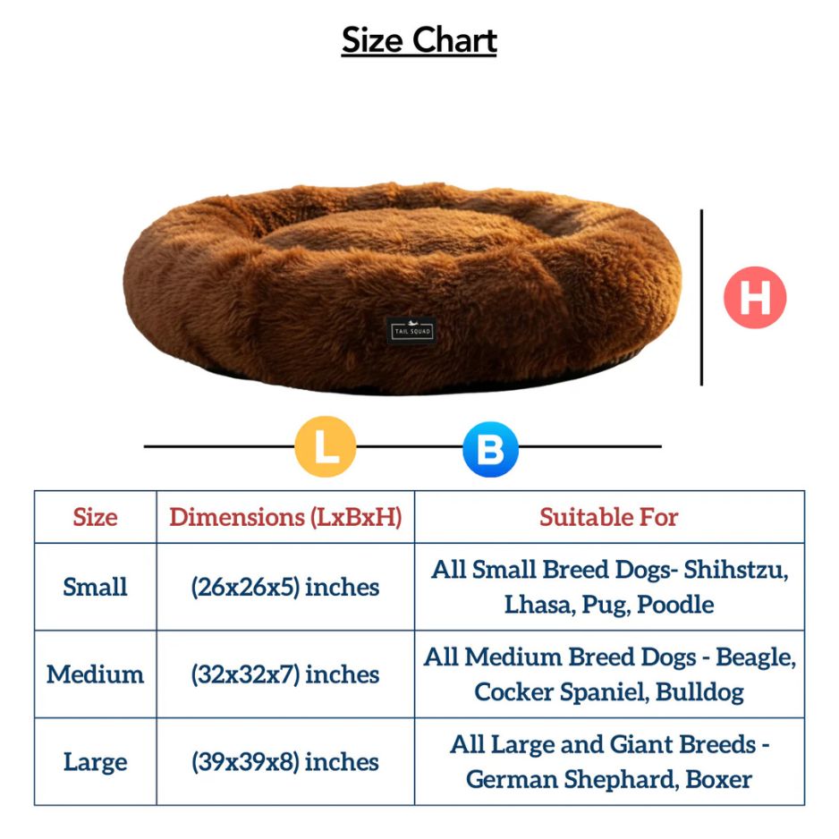 Round Donut Pet Bed with Removable Washable Cushion