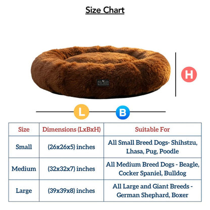 Round Donut Pet Bed with Removable Washable Cushion