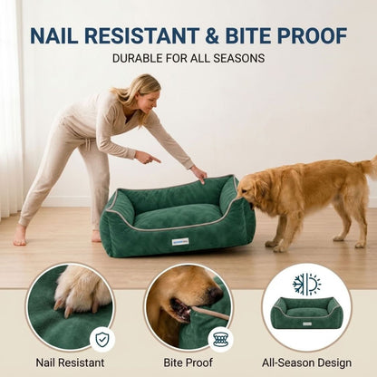 HANK SoftNest Premium Dog Bed Anti Skid & Machine Washable(Green)