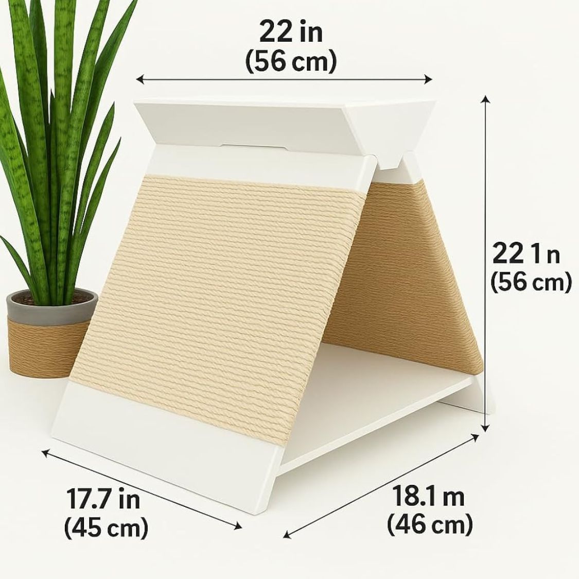 2 in 1 Wooden Cat House with Sisal Scratcher | Indoor Cat Bed, Hideout & Scratching Lounge