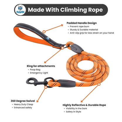 Hank Dog Leash Orange