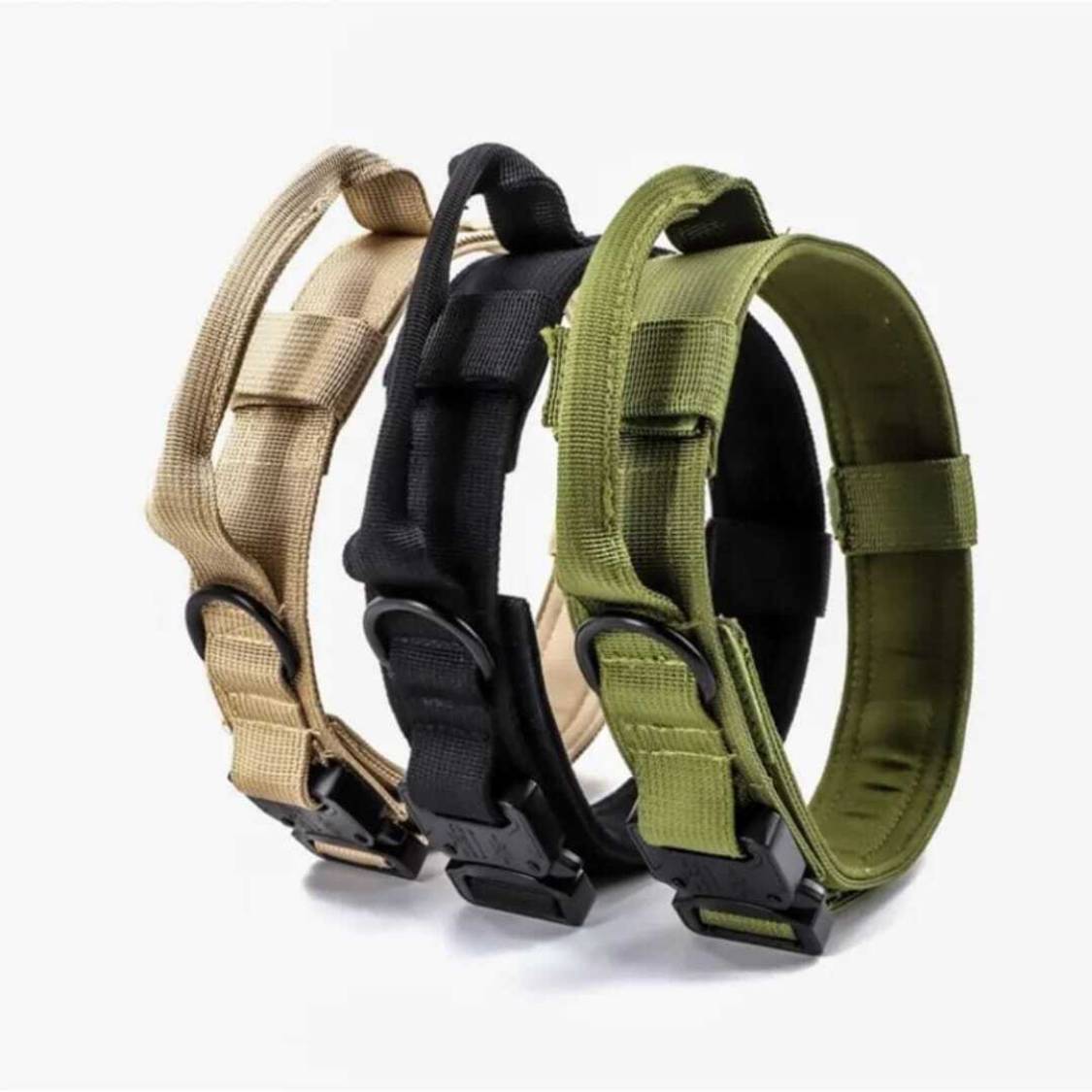 Personalized Tactical Dog Collar with Nameplate | Metal Buckle