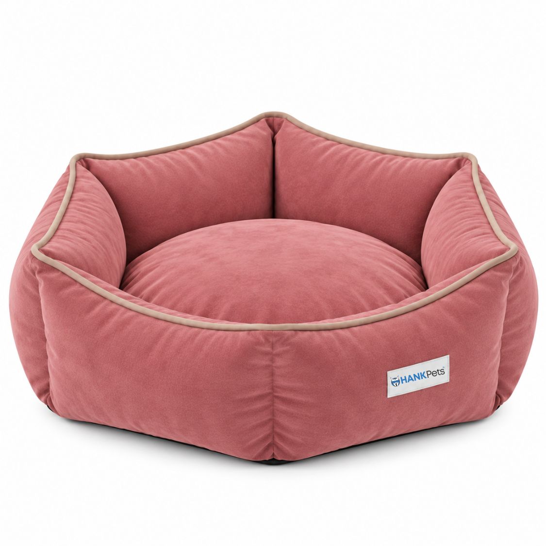 HANK HugFit Premium Dog Bed | Anti Skid & Machine Washable (Pink)