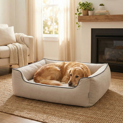 Pets SlumberSoft Cotton Comfort Dog Bed | Grey