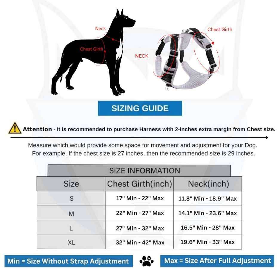 HANK No Pull 3M Reflective Dog Harness | Black