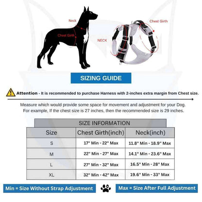 HANK No Pull 3M Reflective Dog Harness | Black