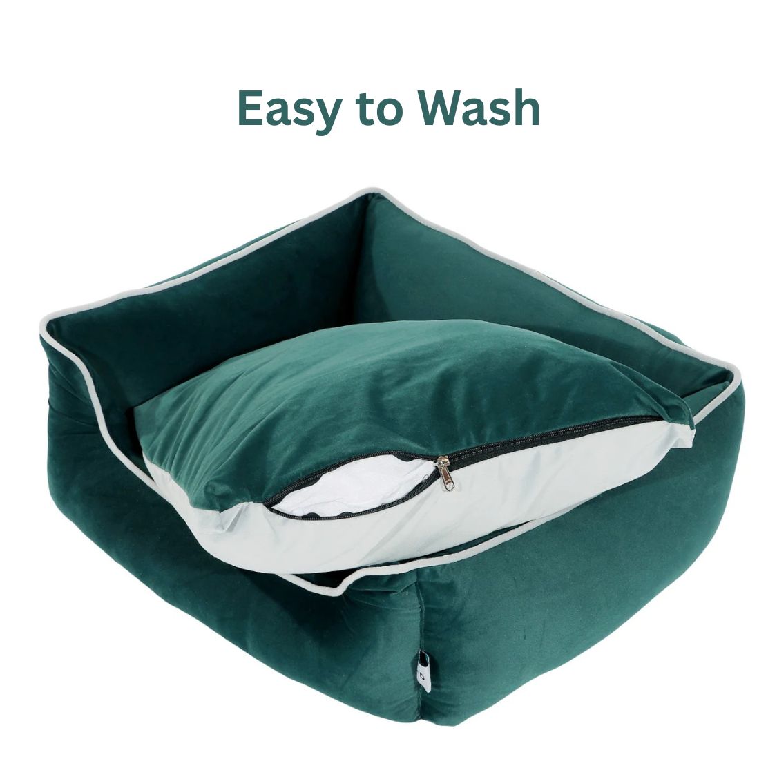 Polyester Rectangular Dog Bed Green | Soft & Comfortable Pet Bed