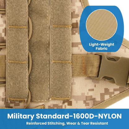 HANK US Military Brown Dog Harness - With Strong Front Metal Buckle