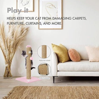 Cat Scratching Post Tree with Dangling Ball (16x16x16 in)