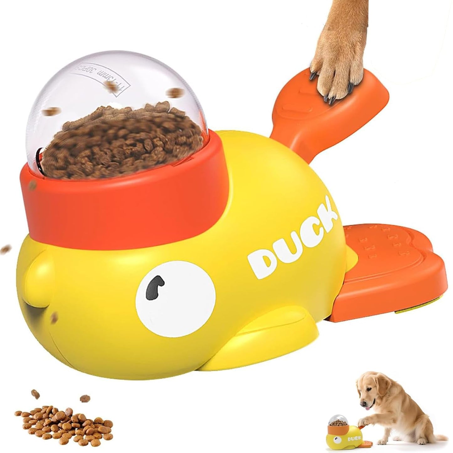 Interactive Pet Treat Dispenser Toy | Duck Shaped Slow Feeder