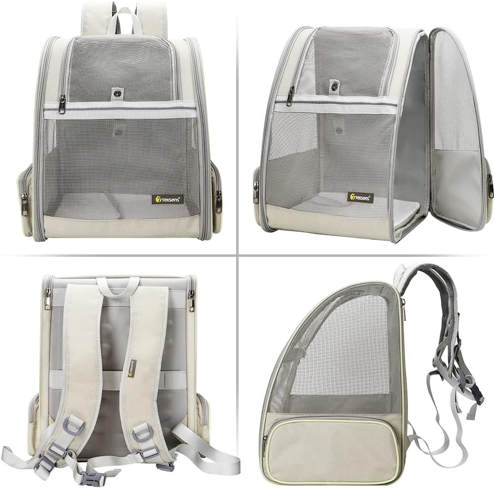 Traveler Bubble Backpack Pet Carriers for Cats and Dogs (Creamy White)