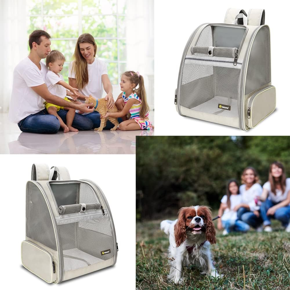 Traveler Bubble Backpack Pet Carriers for Cats and Dogs (Creamy White)