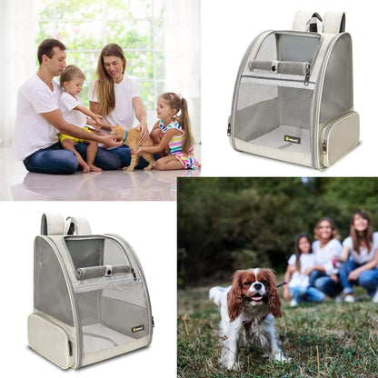 Traveler Bubble Backpack Pet Carriers for Cats and Dogs (Creamy White)