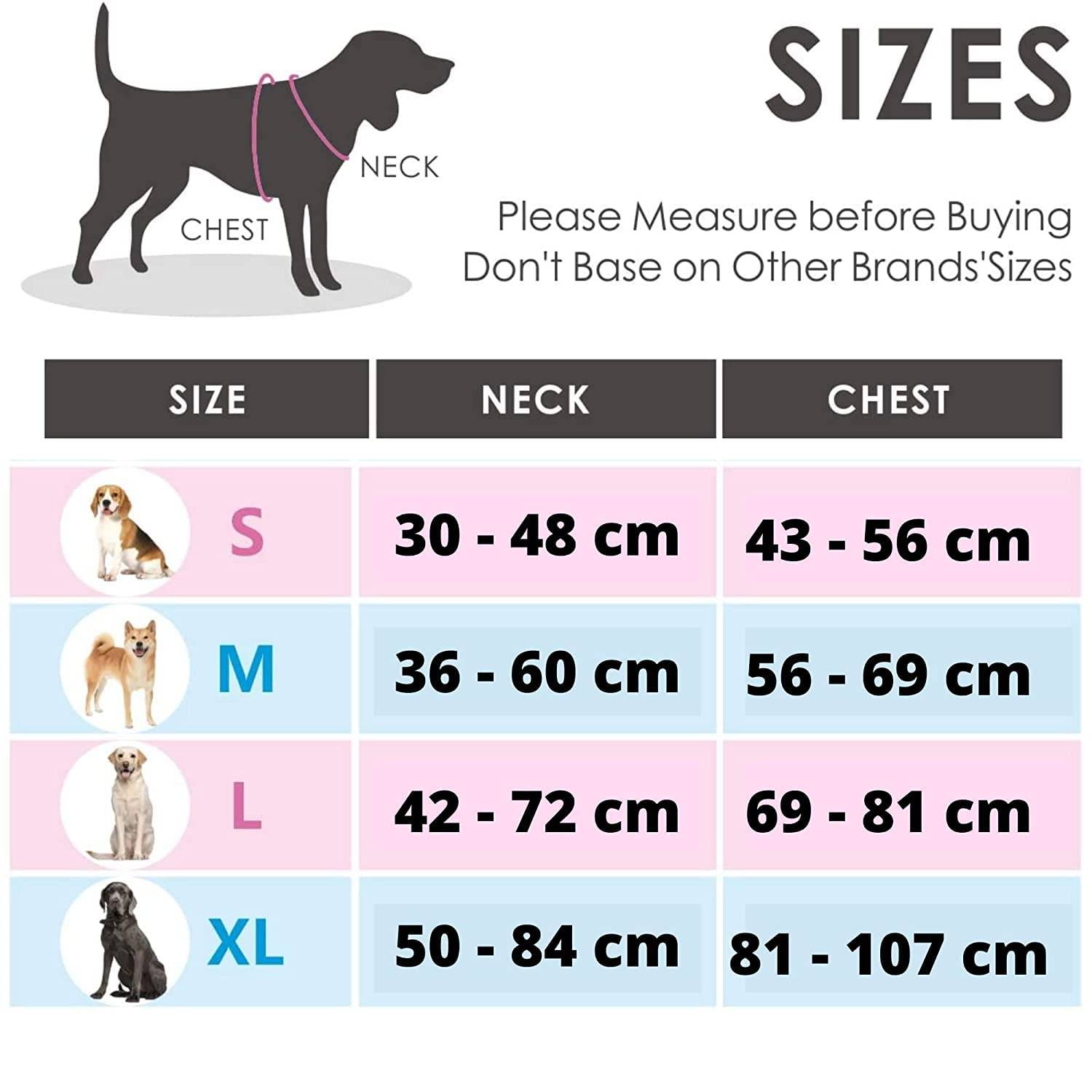 Dog Harness Size Chart