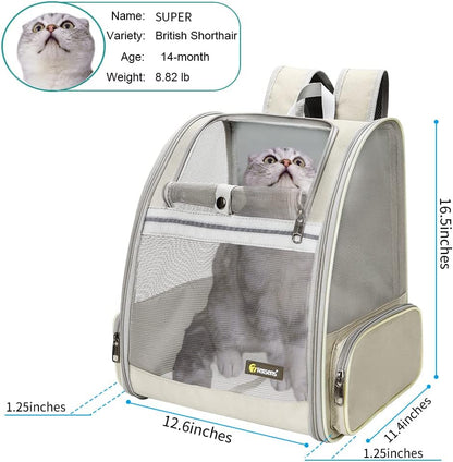 Traveler Bubble Backpack Pet Carriers for Cats and Dogs (Creamy White)