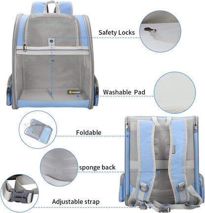 Traveler Bubble Backpack Pet Carriers for Cats and Dogs (Blue)