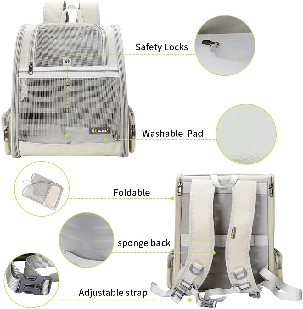 Traveler Bubble Backpack Pet Carriers for Cats and Dogs (Creamy White)