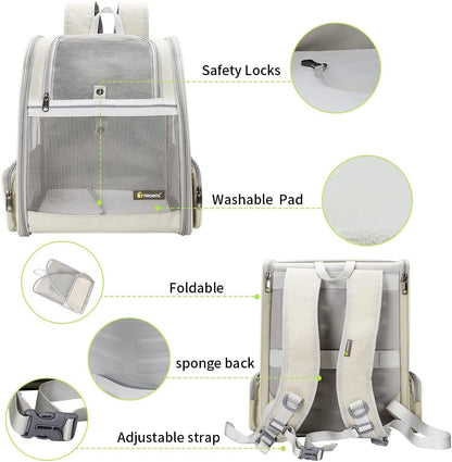 Traveler Bubble Backpack Pet Carriers for Cats and Dogs (Creamy White)