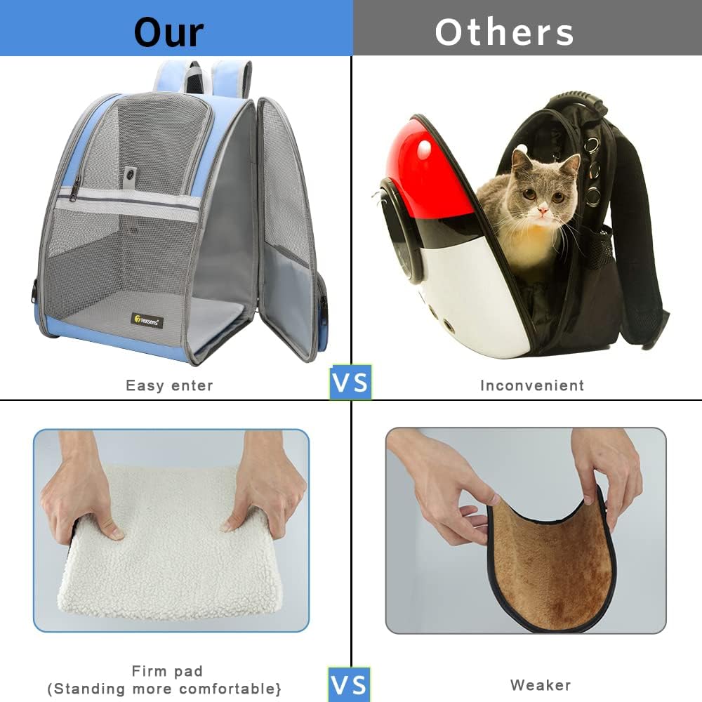 Traveler Bubble Backpack Pet Carriers for Cats and Dogs (Blue)