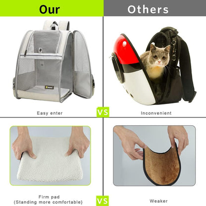 Traveler Bubble Backpack Pet Carriers for Cats and Dogs (Creamy White)