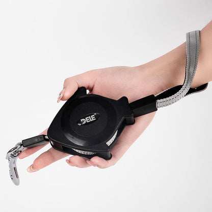 6ft Auto Retractable Leash in Black and Grey – For Small to Large Dogs