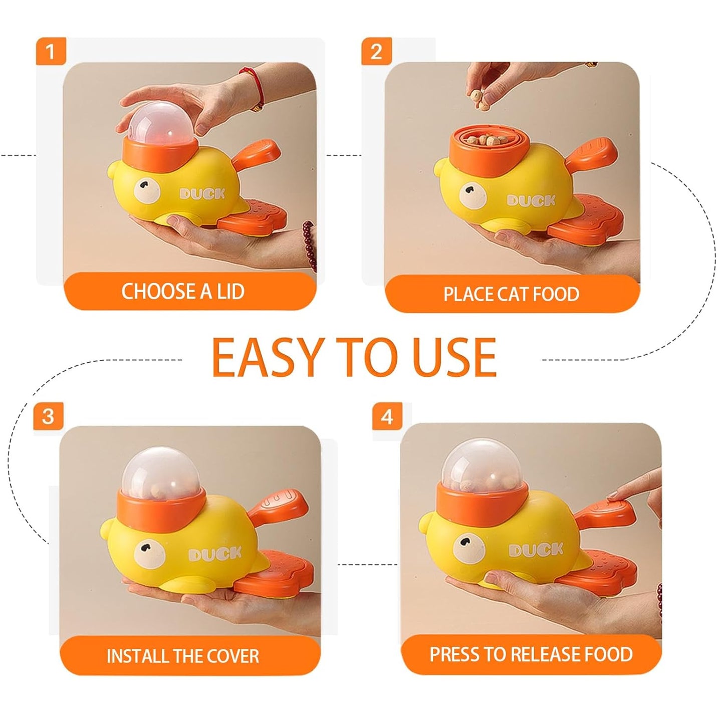 Interactive Pet Treat Dispenser Toy | Duck Shaped Slow Feeder