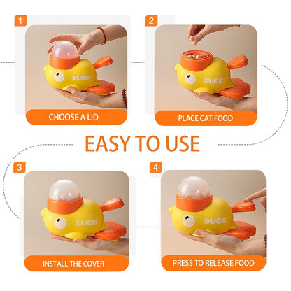 Interactive Pet Treat Dispenser Toy | Duck Shaped Slow Feeder