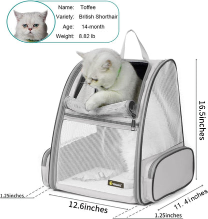 Traveler Bubble Backpack Pet Carriers for Cats and Dogs (Light Gray)