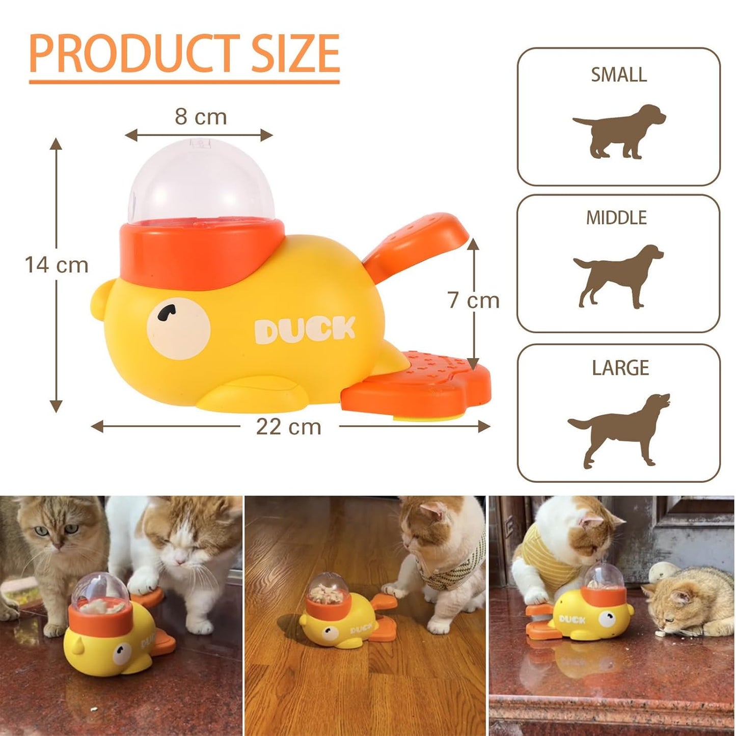 Interactive Pet Treat Dispenser Toy | Duck Shaped Slow Feeder