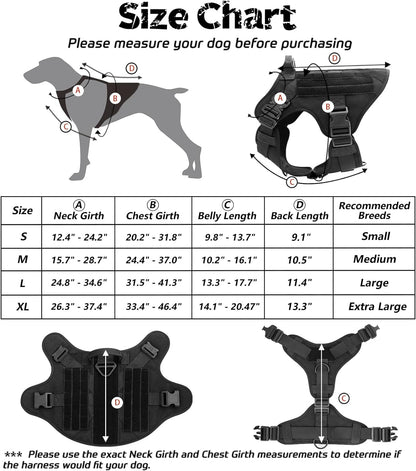 Personalized Tactical Dog Harness for Small, Medium & Large Breeds