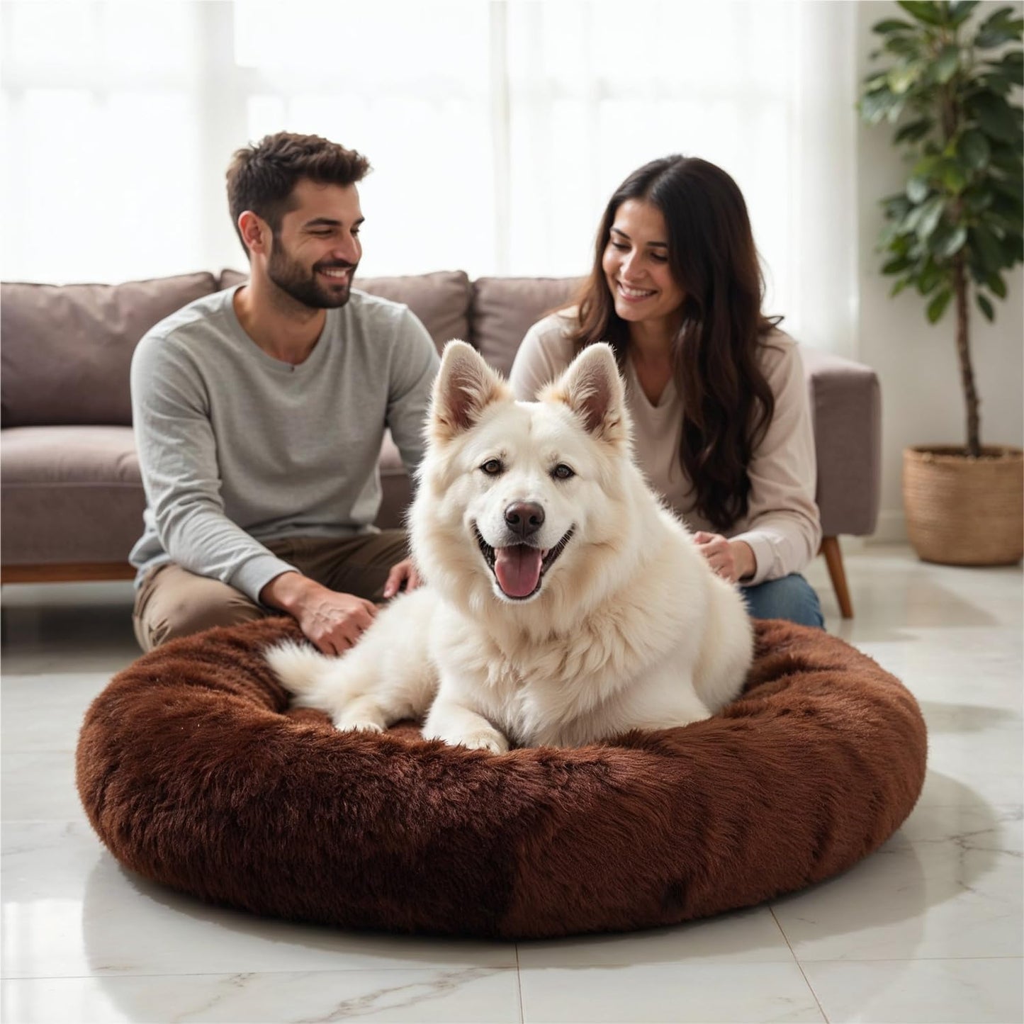 Round Donut Pet Bed for Cats and Dogs