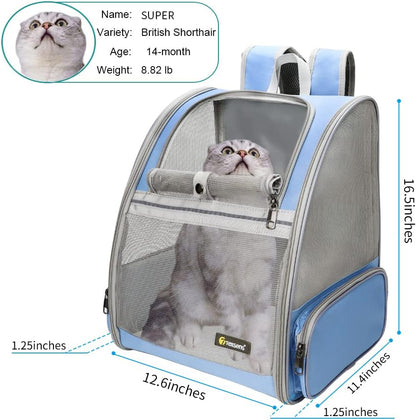 Traveler Bubble Backpack Pet Carriers for Cats and Dogs (Blue)