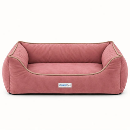 HANK SoftNest Premium Dog Bed Anti Skid & Machine Washable (Pink)