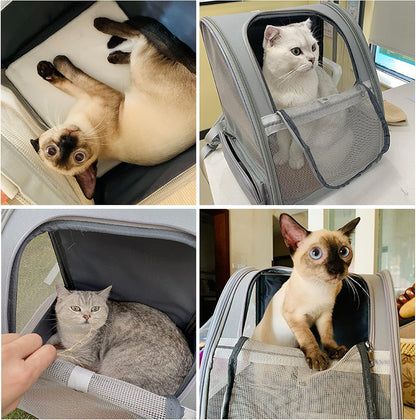 Traveler Bubble Backpack Pet Carriers for Cats and Dogs (Light Gray)