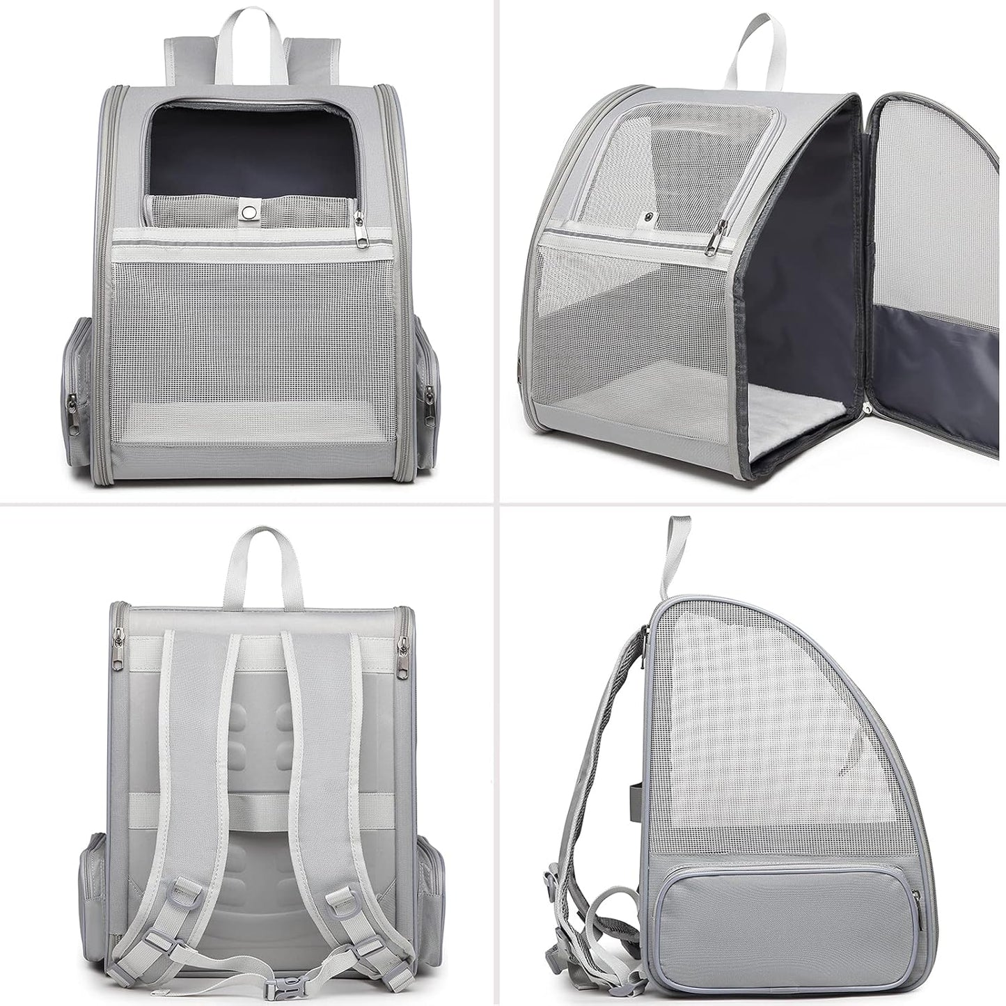 Traveler Bubble Backpack Pet Carriers for Cats and Dogs (Light Gray)