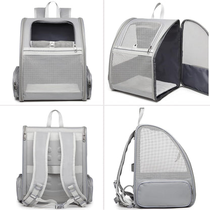 Traveler Bubble Backpack Pet Carriers for Cats and Dogs (Light Gray)