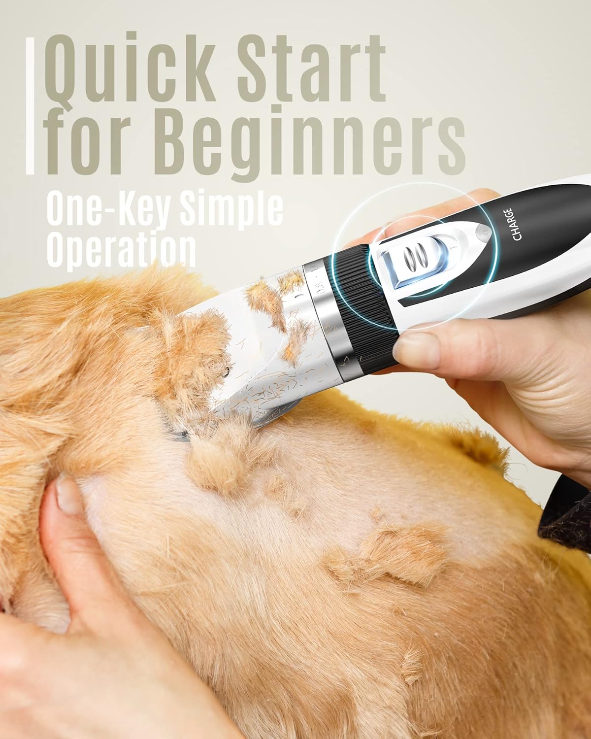 Pet Hair Trimmer for Dogs & Cats – Low Noise Dog Trimmer With Adjustable Comb