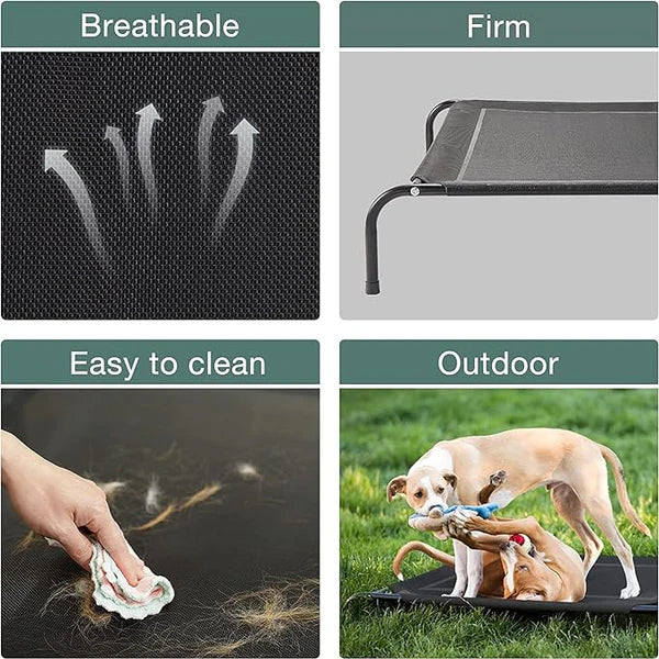 Elevated Dog Bed – Breathable Mesh & Metal Frame, Indoor/Outdoor Use